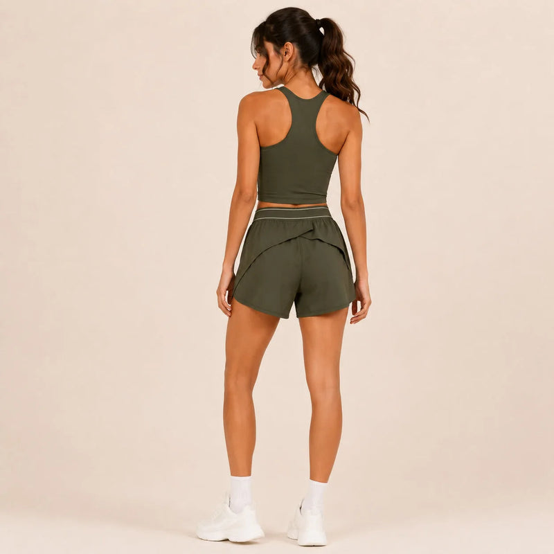 Ensemble running femme débardeur et short fluide - STRIDE