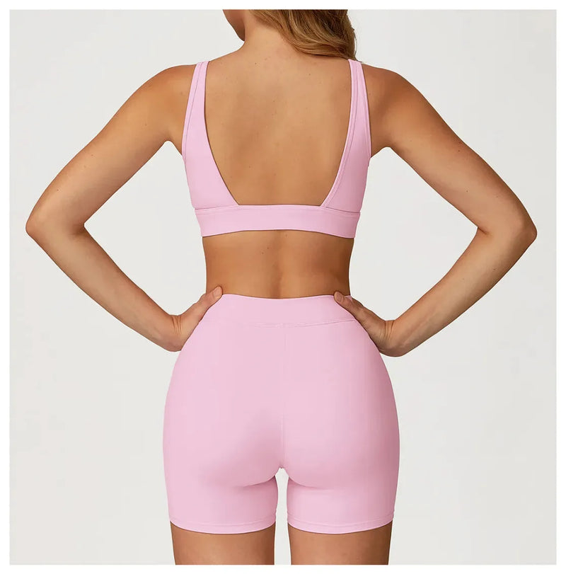 Brassière femme yoga col V séchage rapide seconde peau — flow
