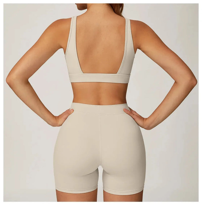 Brassière femme yoga col V séchage rapide seconde peau — flow