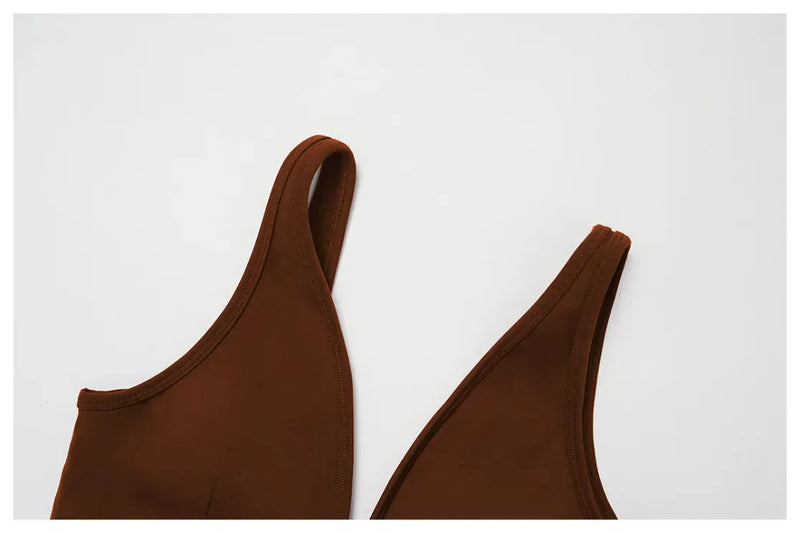Brassière femme yoga col V séchage rapide seconde peau — flow