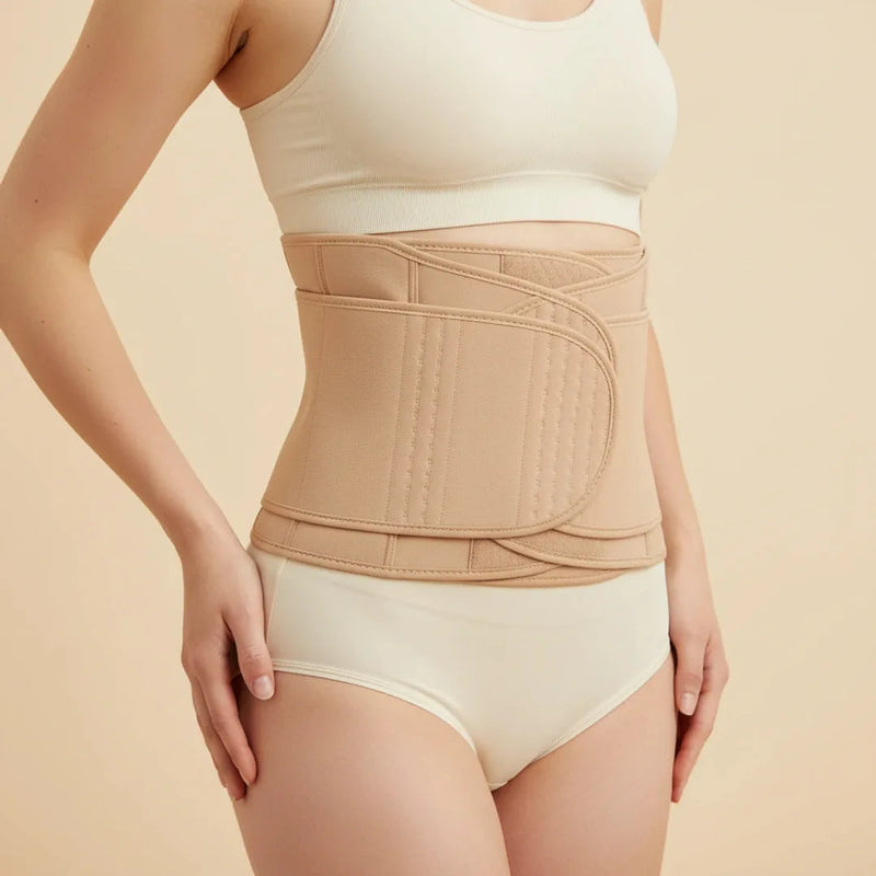 Gaine femme post-partum ventre plat compression ferme respirant — sculpt