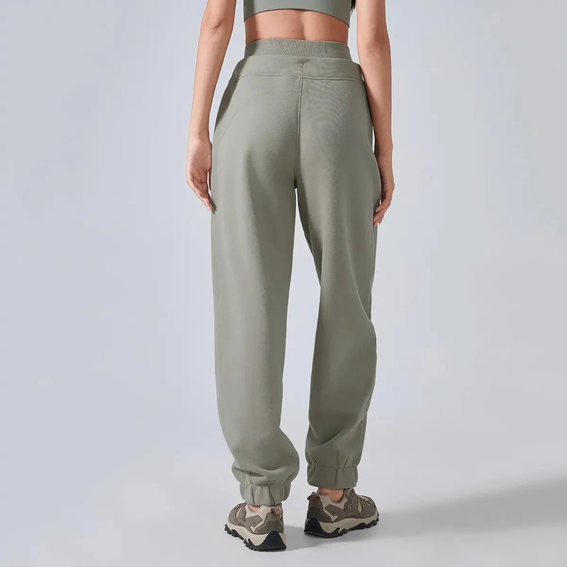 Jogging femme EASE coton molletonné oversize - vue portée 4
