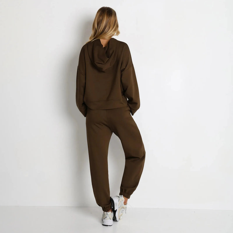 Jogging femme cocooning coton molletonné stretch — ease