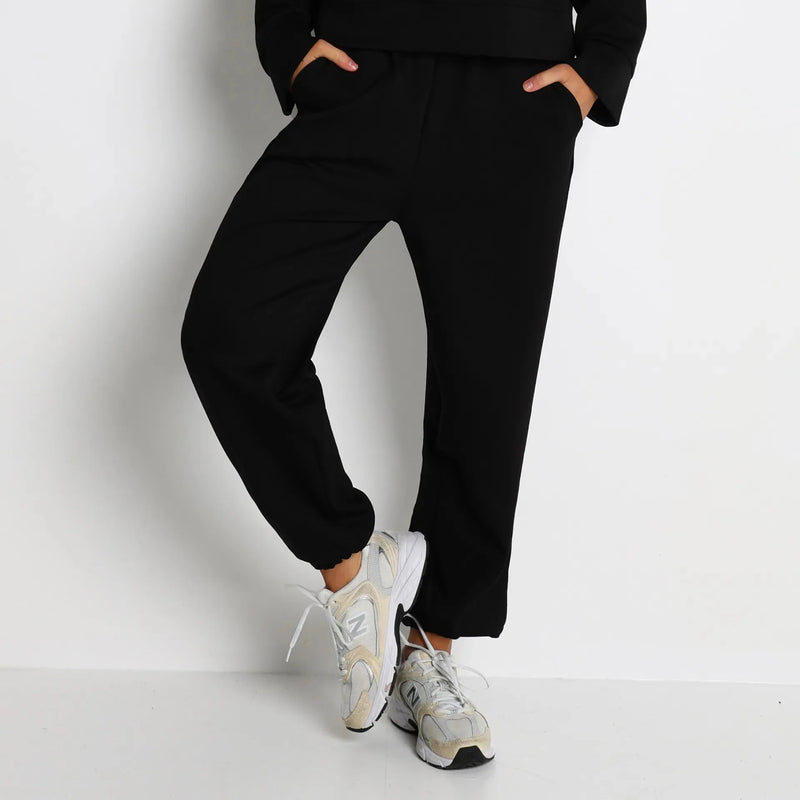 Jogging femme cocooning coton molletonné stretch — ease
