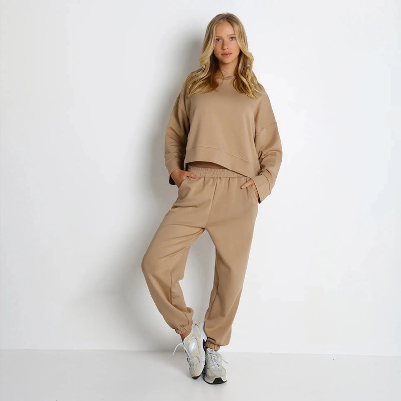 Jogging femme cocooning coton molletonné stretch — ease