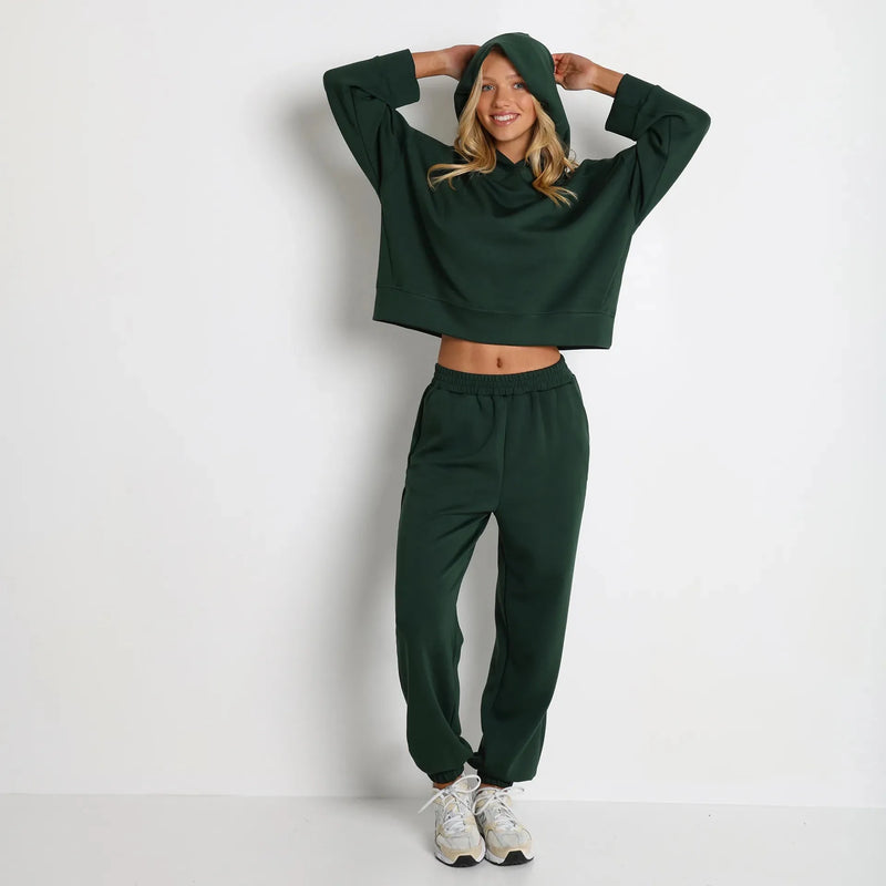 Jogging femme cocooning coton molletonné stretch — ease