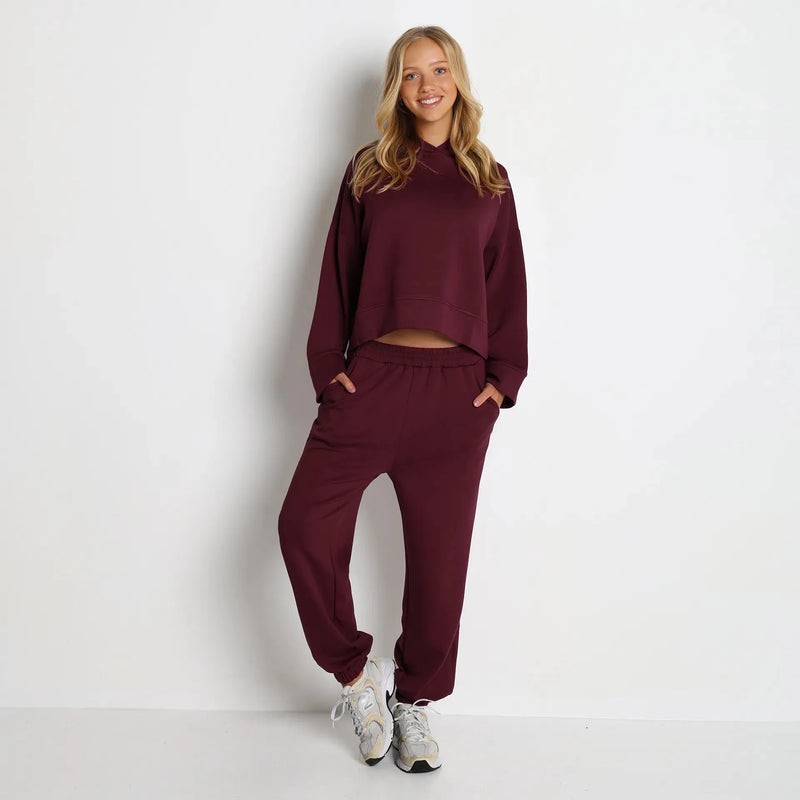 Jogging femme cocooning coton molletonné stretch — ease
