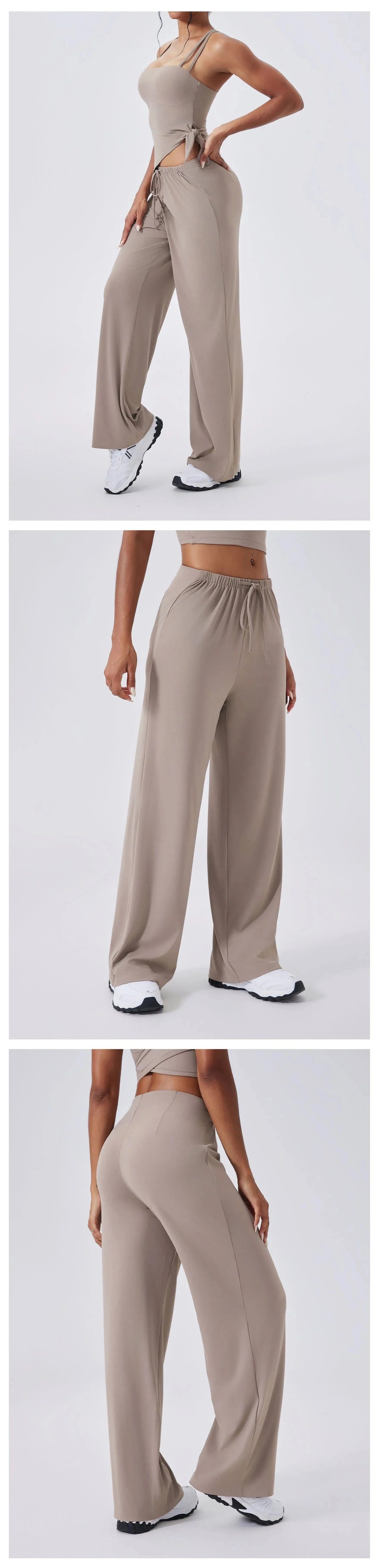 Jogging femme yoga coton molletonné stretch — edge