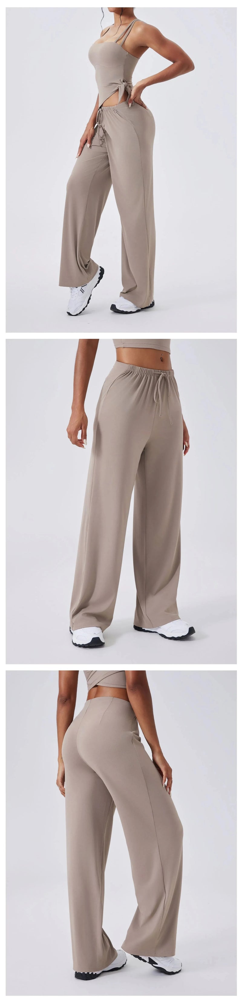 Jogging femme yoga coton molletonné stretch — edge