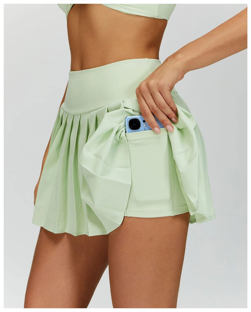 Jupe femme tennis plissée short intégré — stride