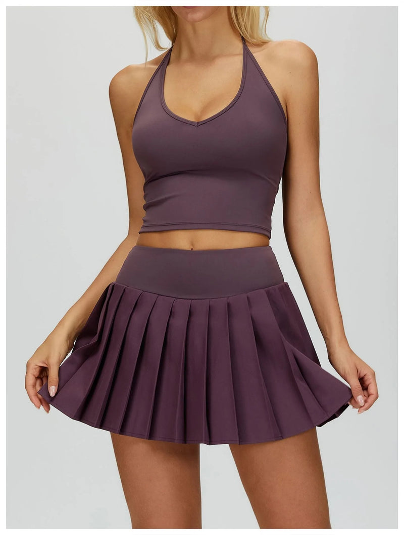 Jupe femme tennis plissée short intégré — stride