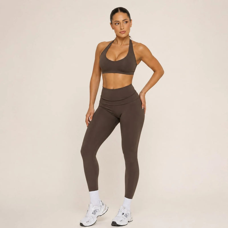 Legging femme yoga ceinture large poches latérales — FLOW