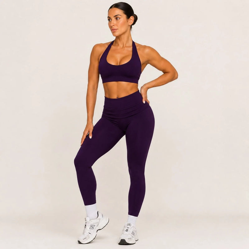 Legging femme yoga ceinture large poches latérales — FLOW