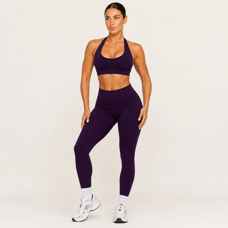 Legging femme yoga ceinture large poches latérales — FLOW