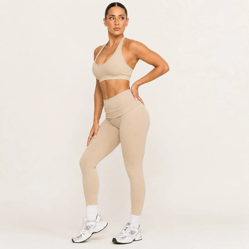 Legging femme yoga ceinture large poches latérales — FLOW