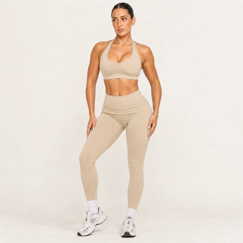 Legging femme yoga ceinture large poches latérales — FLOW