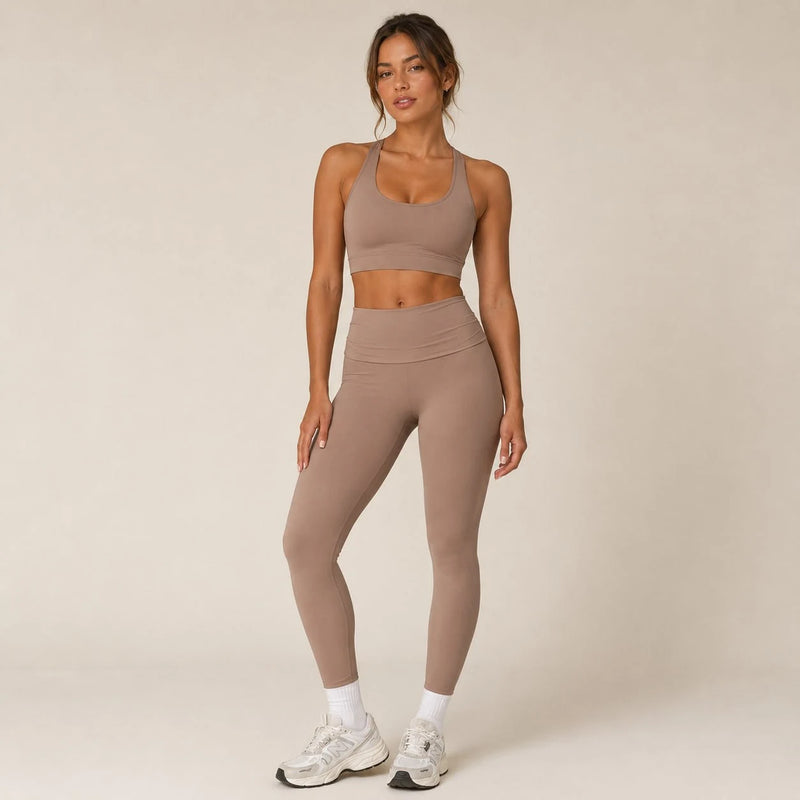 Legging femme yoga ceinture large poches latérales — FLOW