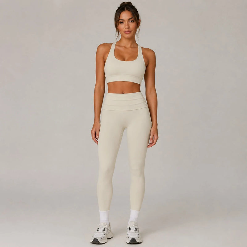 Legging femme yoga ceinture large poches latérales — FLOW