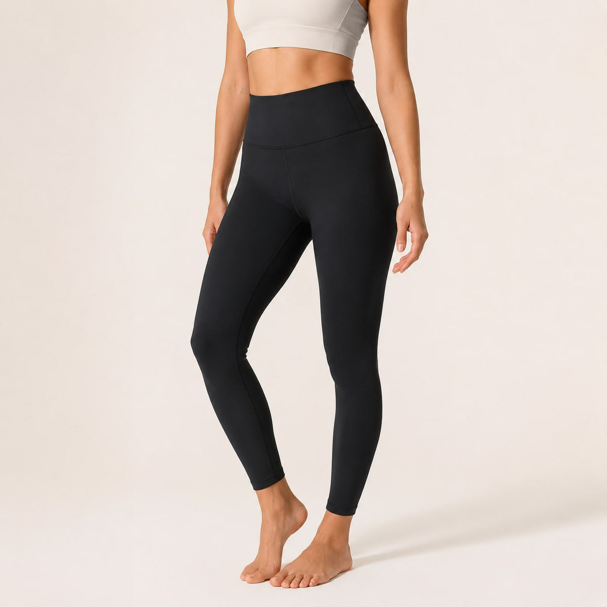 Legging femme yoga couture plate polyvalent — flow — coloris Noir