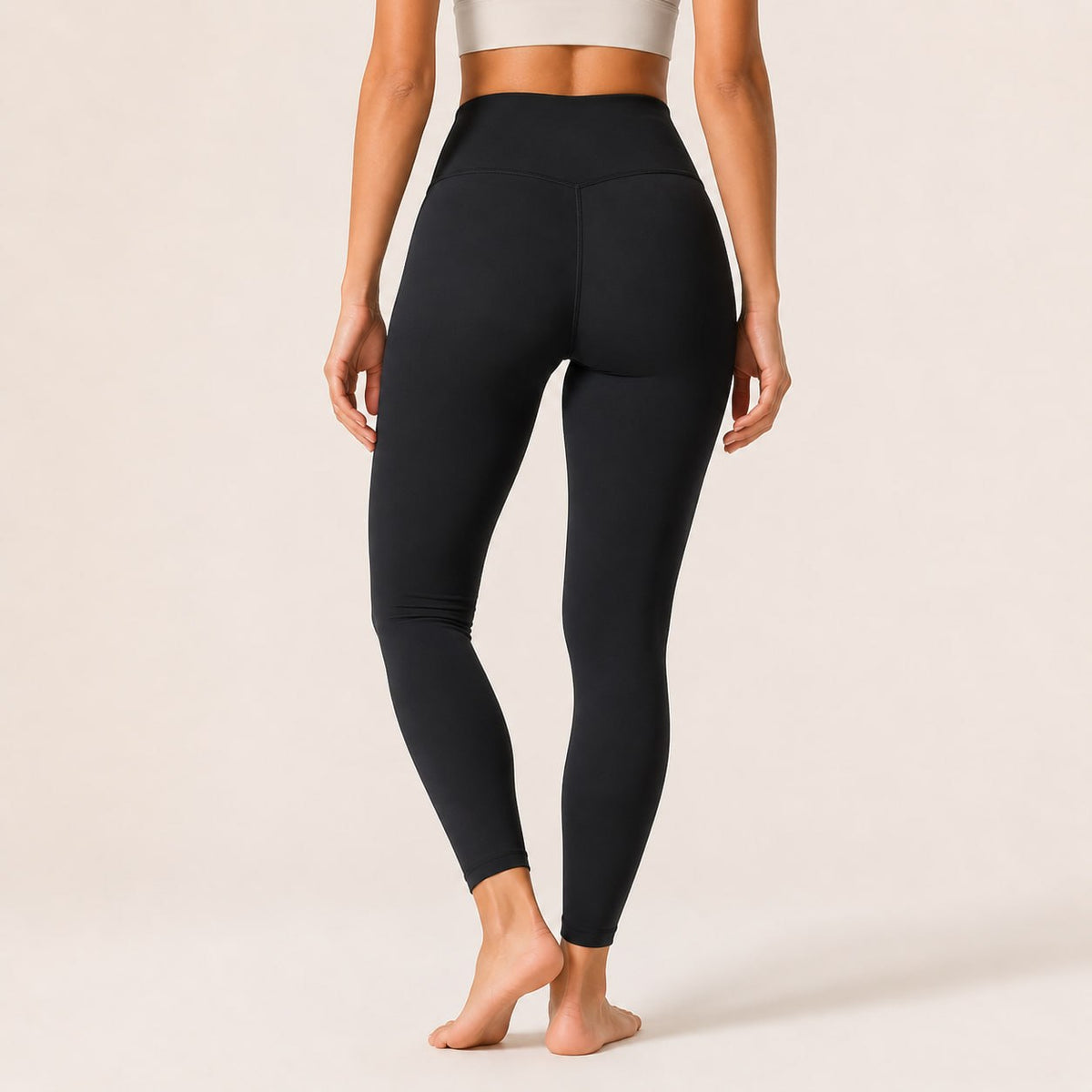 Legging femme yoga couture plate polyvalent — flow — coloris Noir