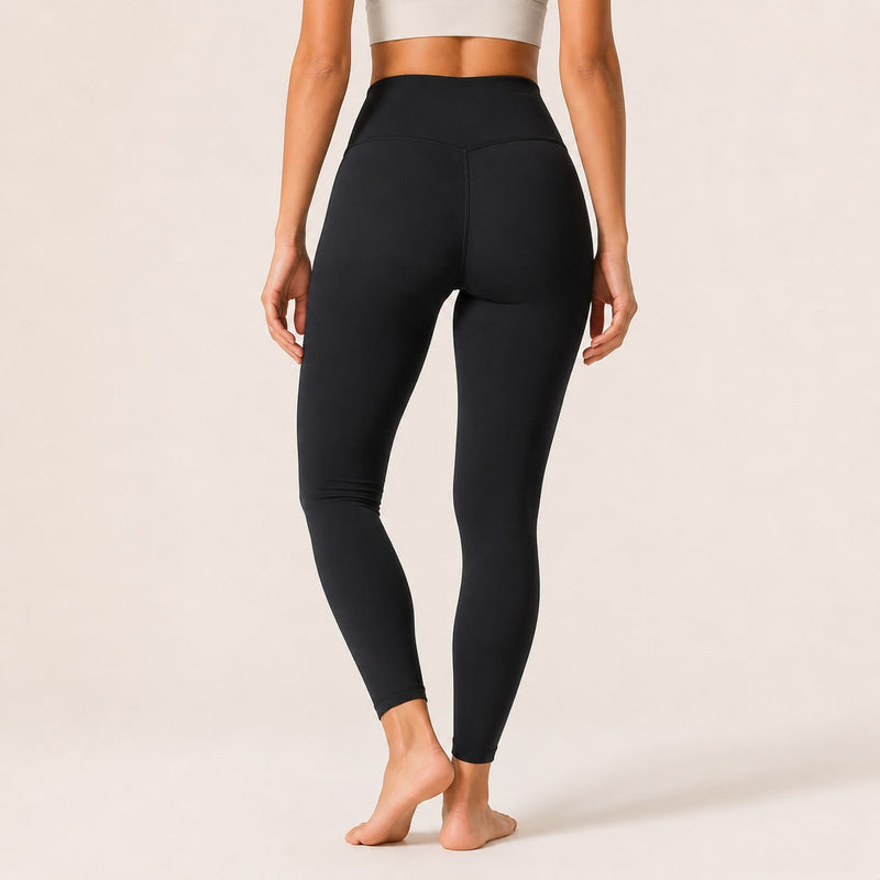Legging femme yoga couture plate polyvalent — flow — coloris Noir