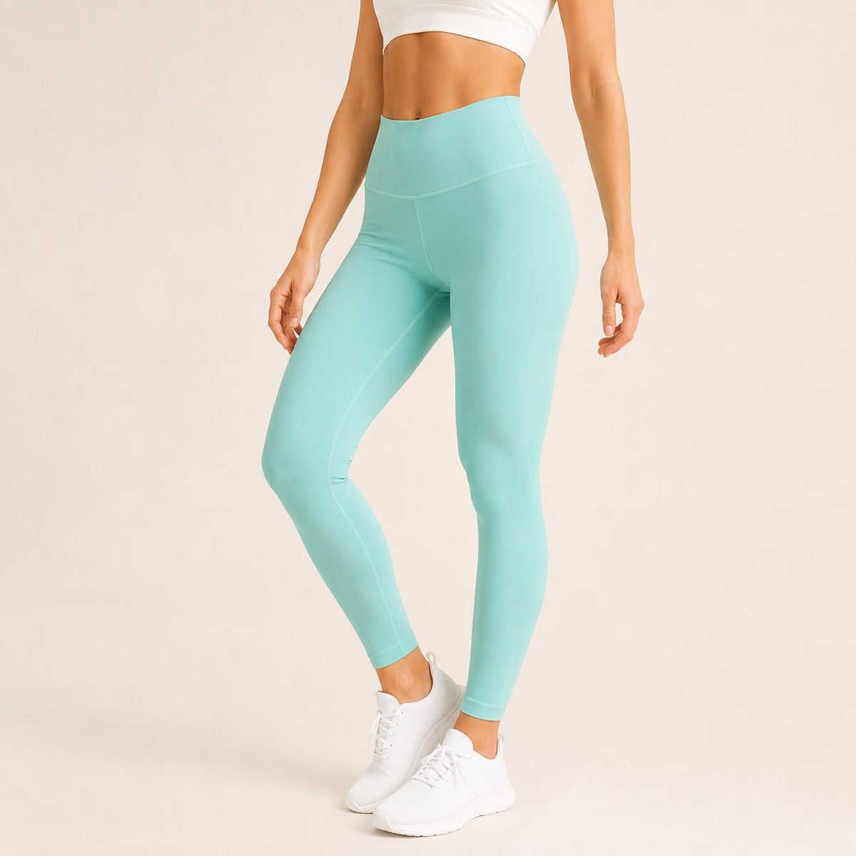 Legging femme yoga couture plate polyvalent — flow — coloris Turquoise