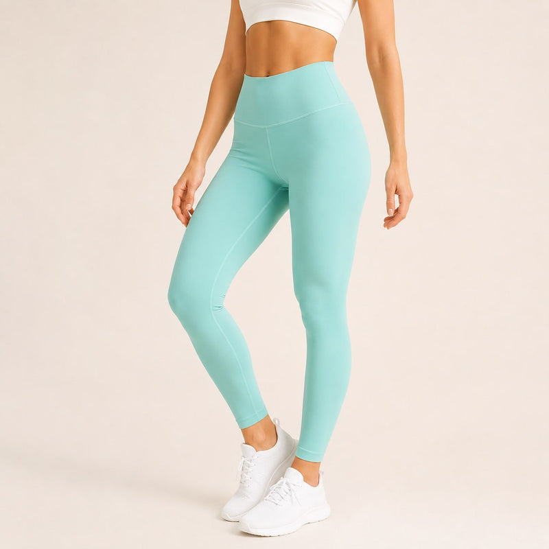 Legging femme yoga couture plate polyvalent — flow — coloris Turquoise