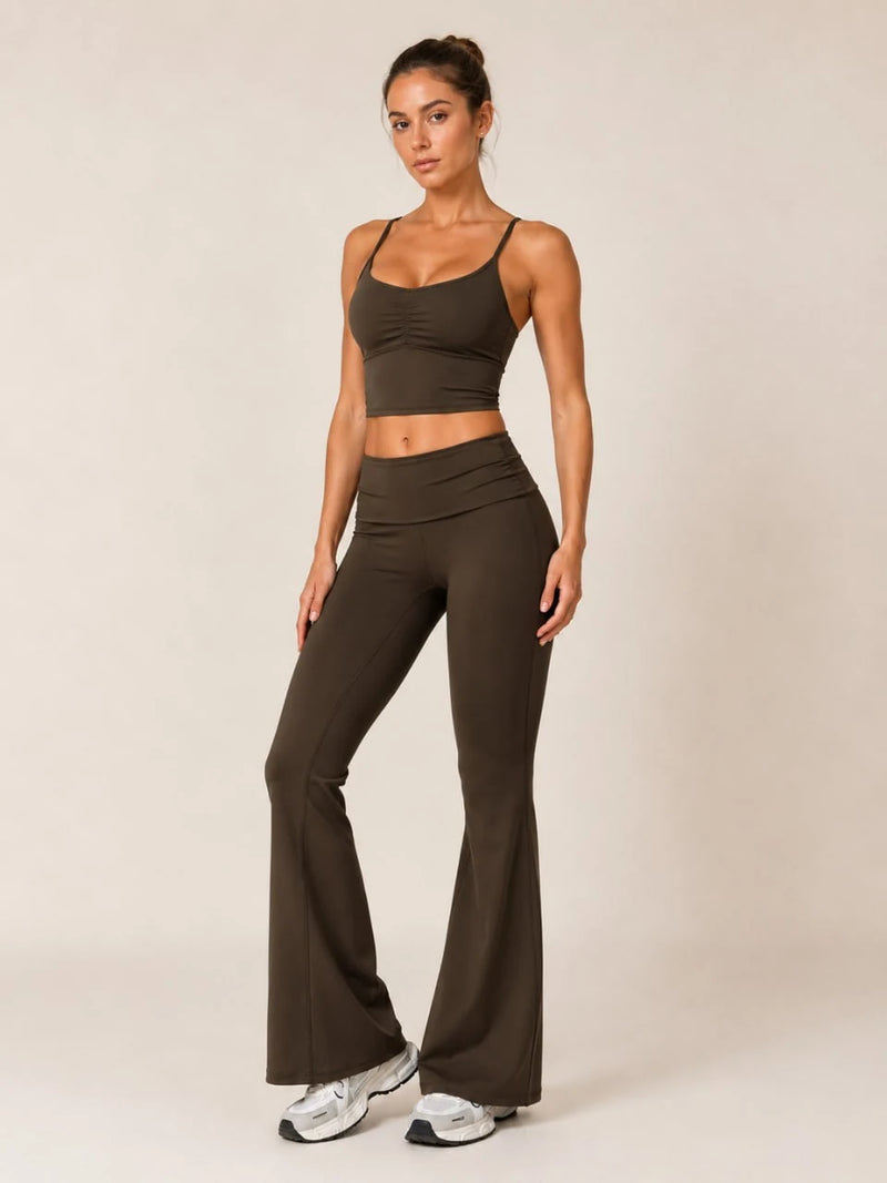 Pantalon évasé femme yoga stretch seconde peau — FLOW