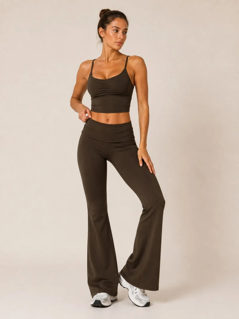Pantalon évasé femme yoga stretch seconde peau — FLOW