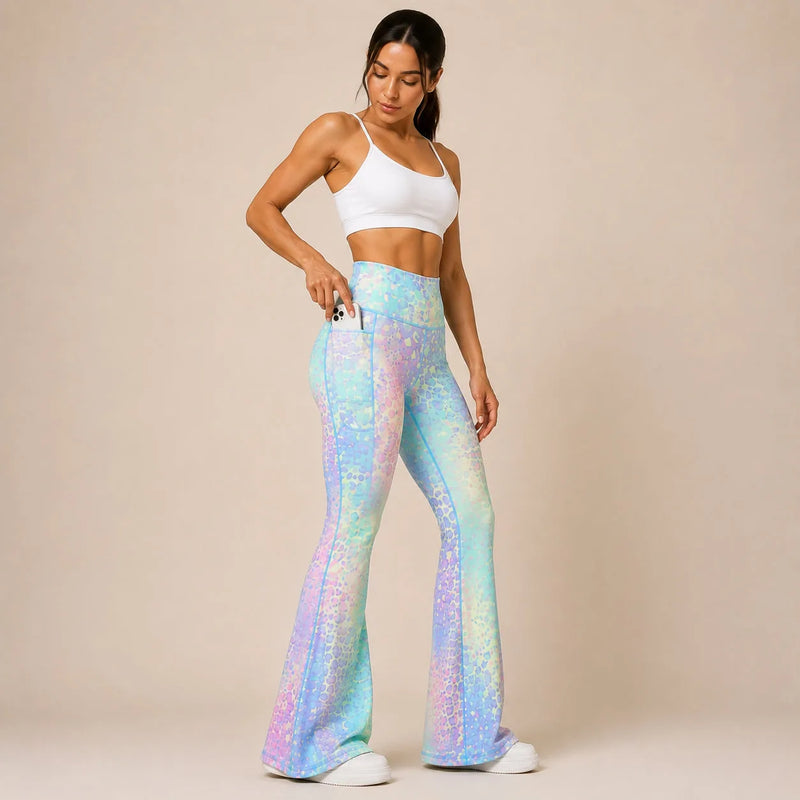 Legging flare femme taille haute avec poches - FLOW