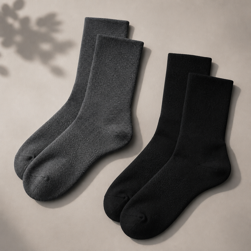 Chaussettes mi-mollet homme lot blanc gris moyen