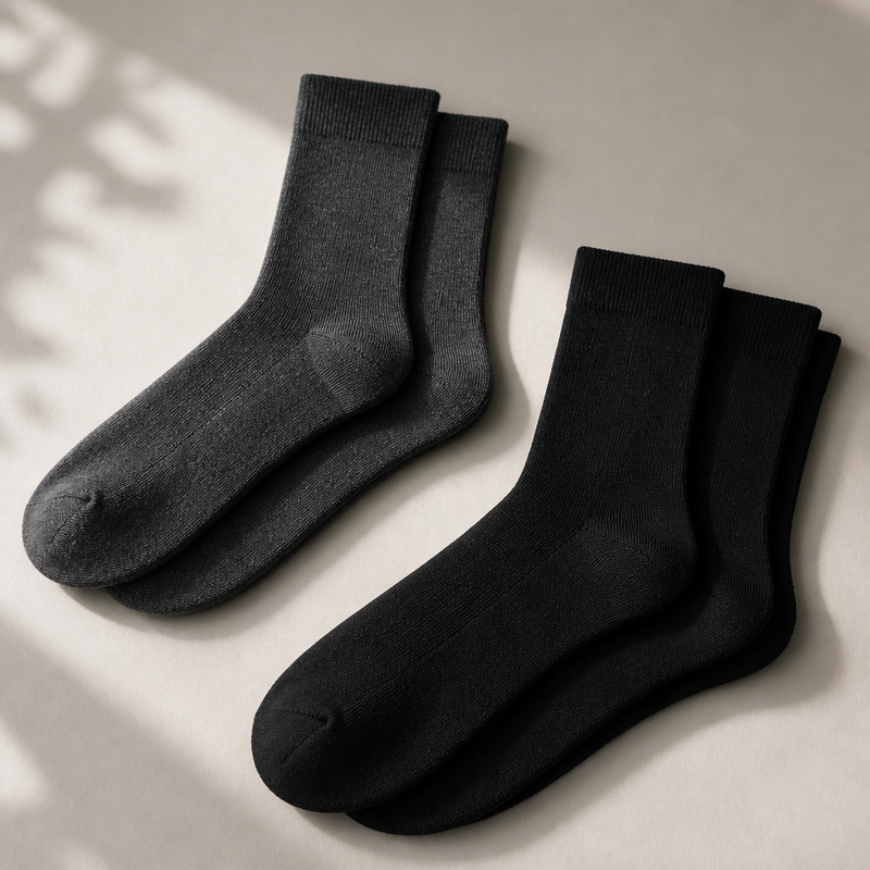 Chaussettes mi-mollet homme lot bleu marine noir
