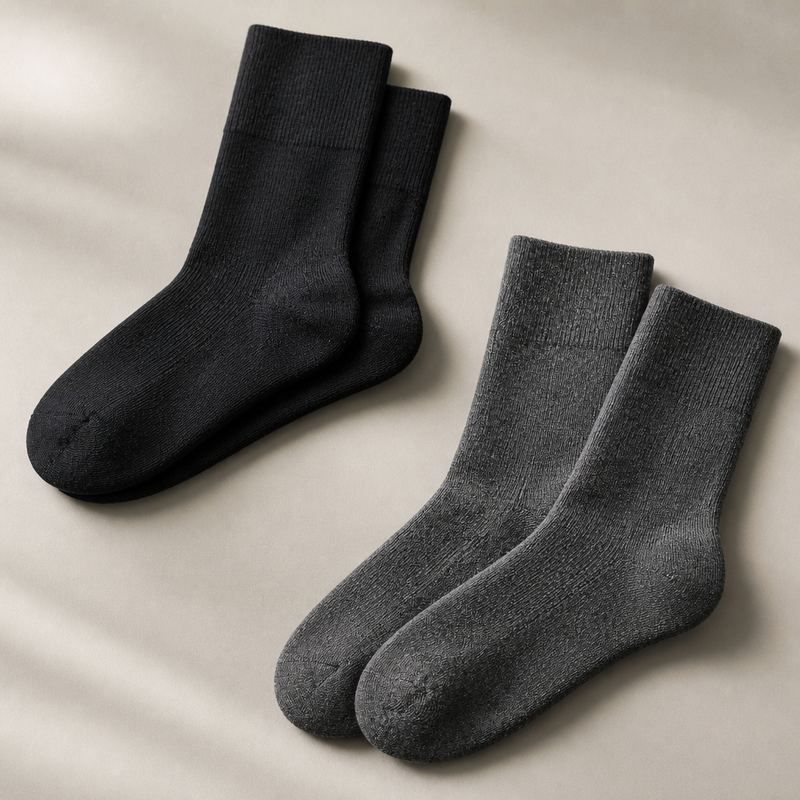 Chaussettes mi-mollet homme lot gris moyen gris foncé