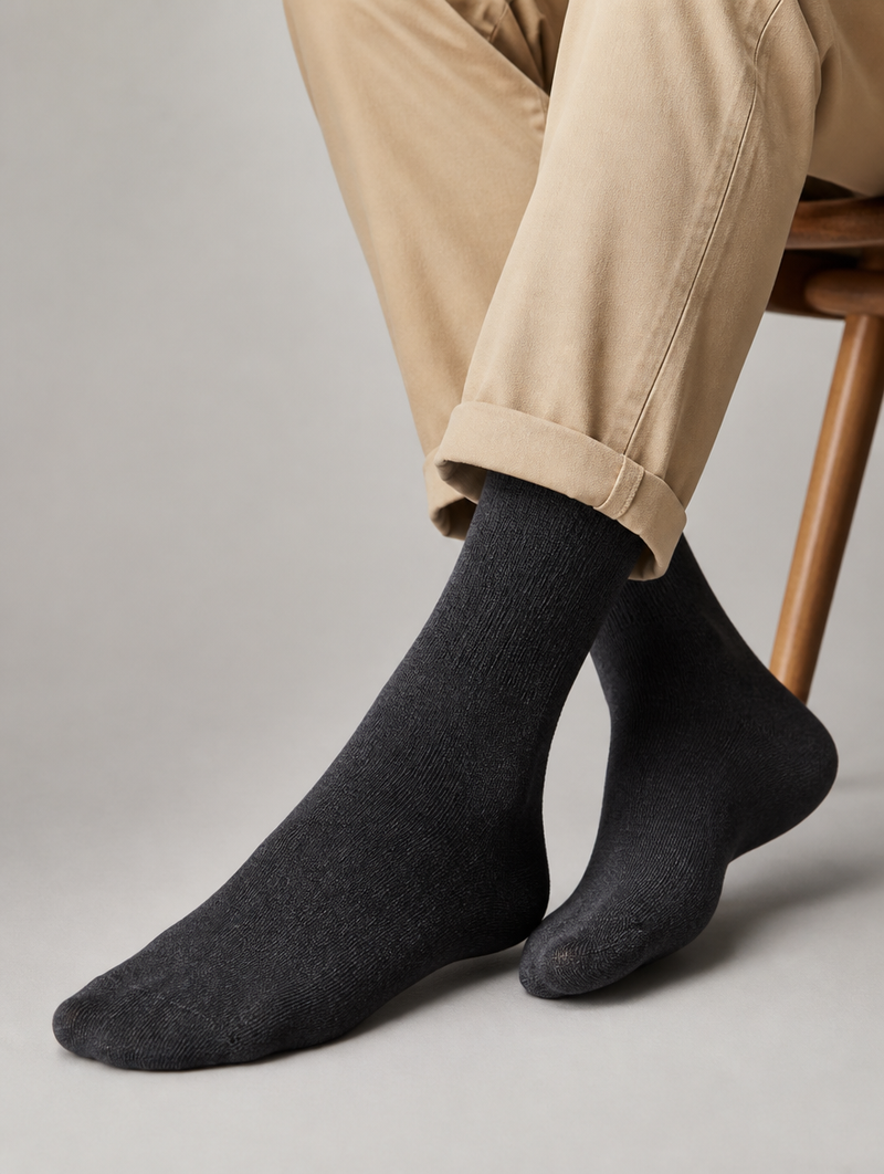 Chaussettes mi-mollet homme portées lifestyle 1