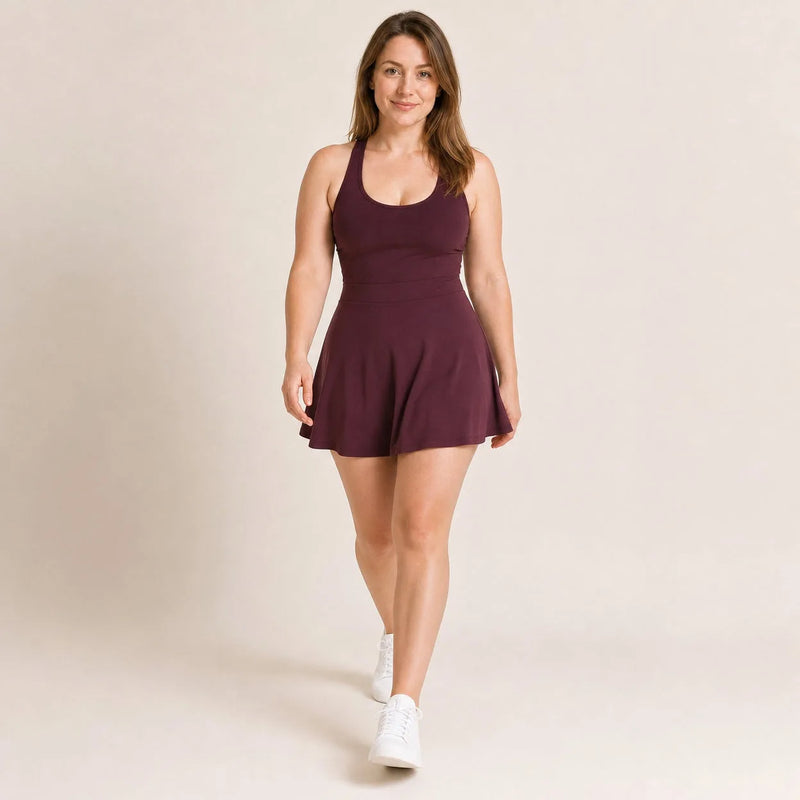 Robe de tennis femme dos croisé avec short intégré - stride