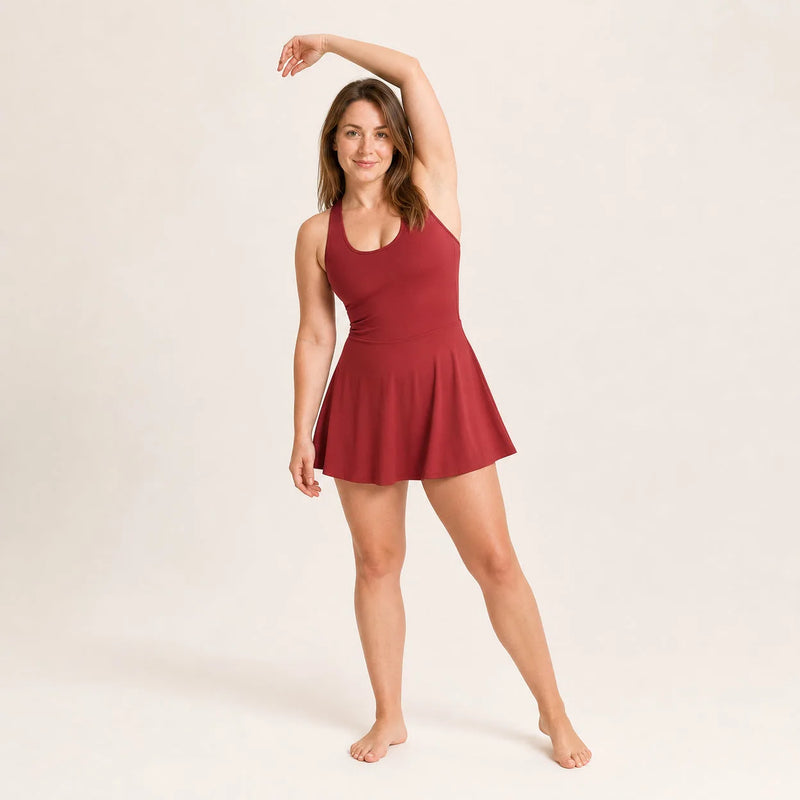 Robe de tennis femme dos croisé avec short intégré - stride