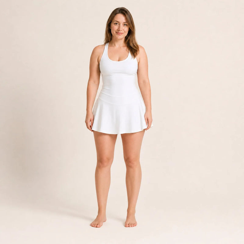 Robe de tennis femme dos croisé avec short intégré - stride