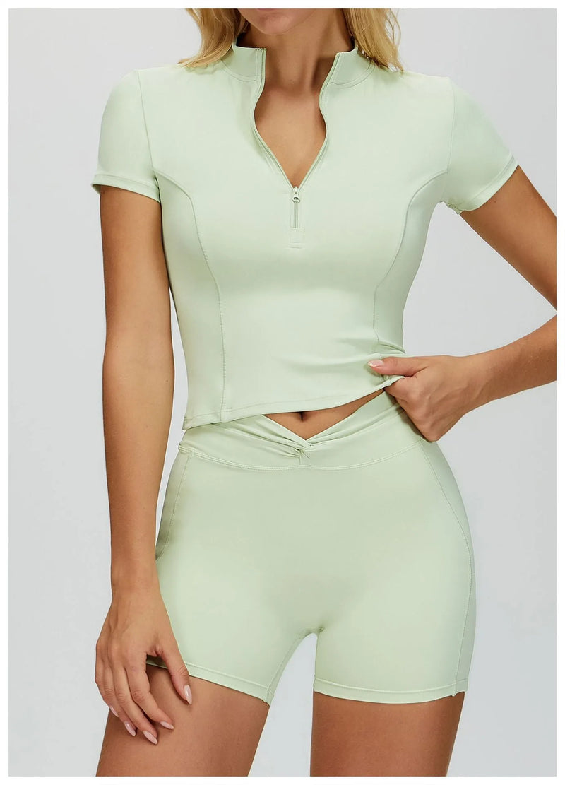 T-shirt femme yoga EDGE jaune bleu vert violet noir - vue 13