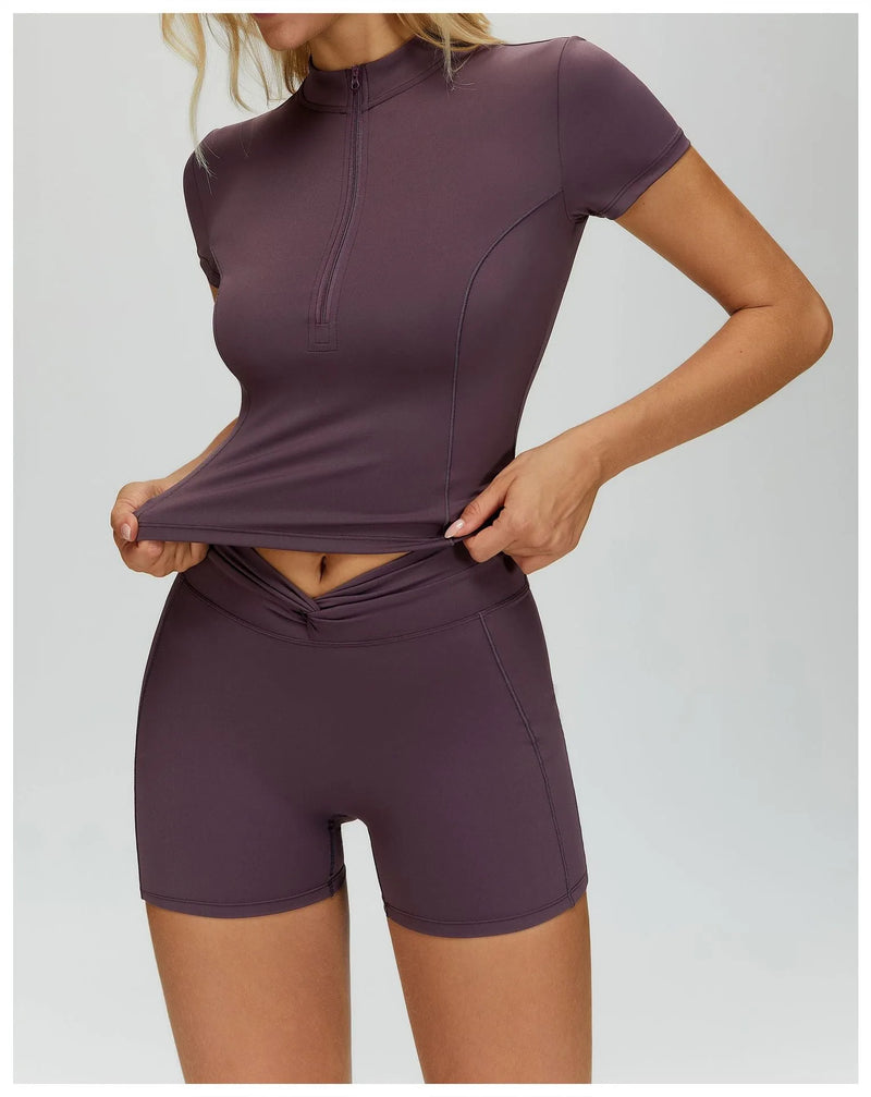 T-shirt femme yoga EDGE jaune bleu vert violet noir - vue 15