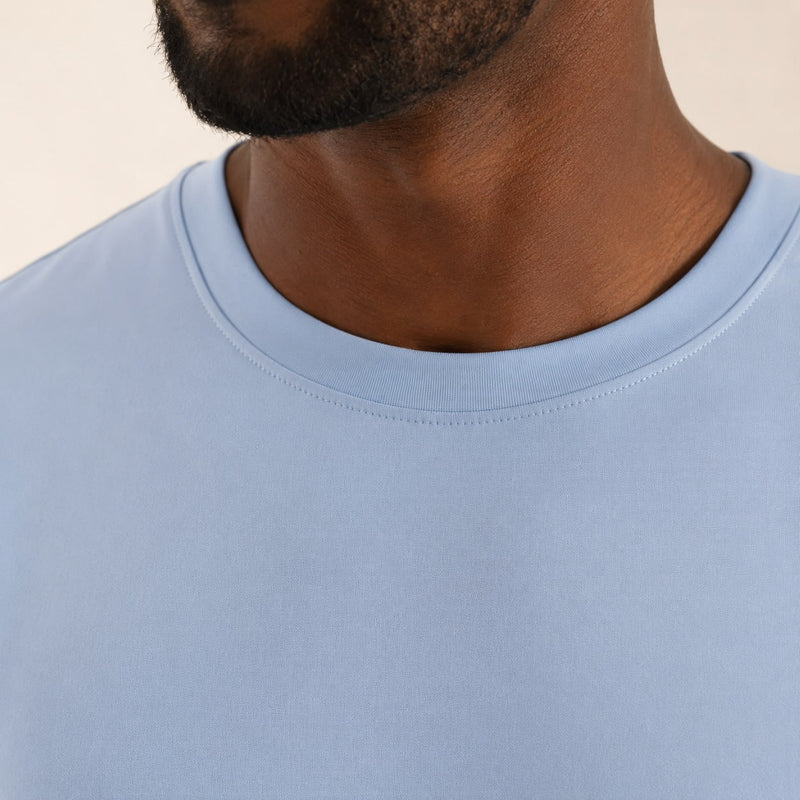 T-shirt homme col rond seconde peau polyvalent — core — coloris Bleu ciel
