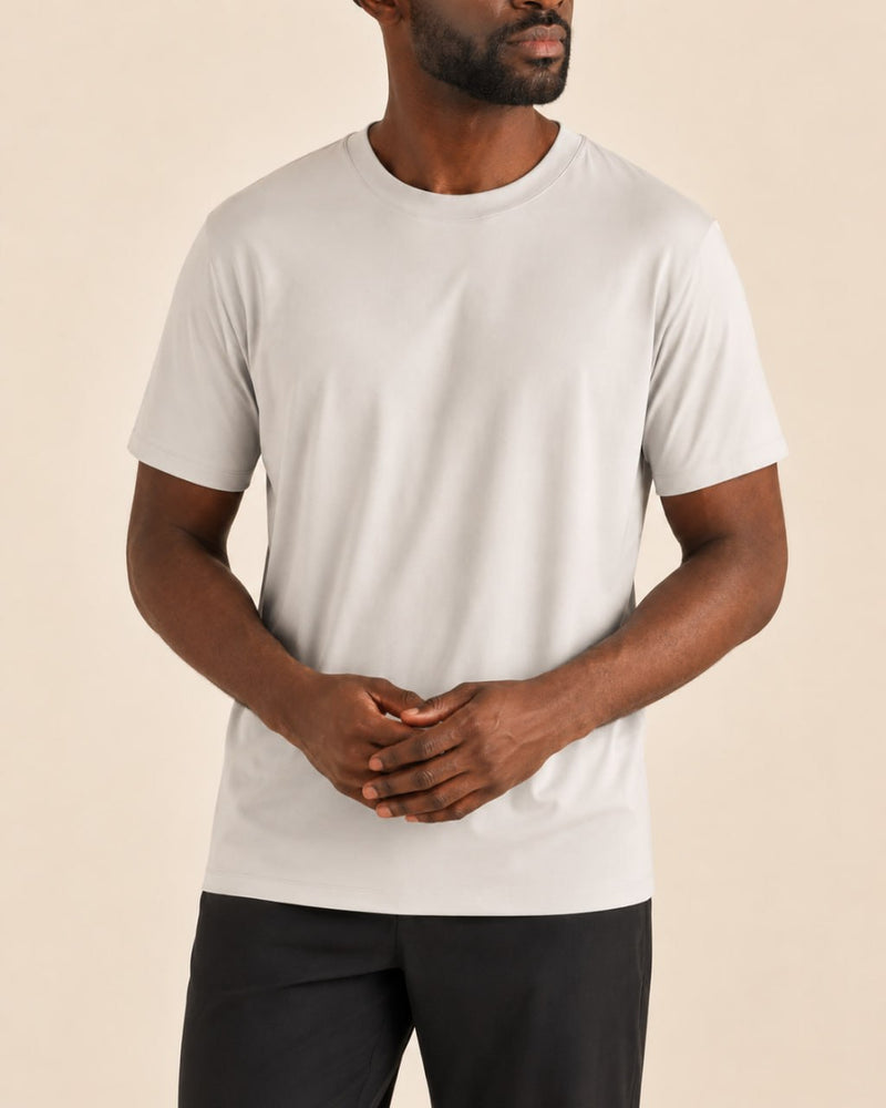 T-shirt homme col rond seconde peau polyvalent — core — coloris Gris clair
