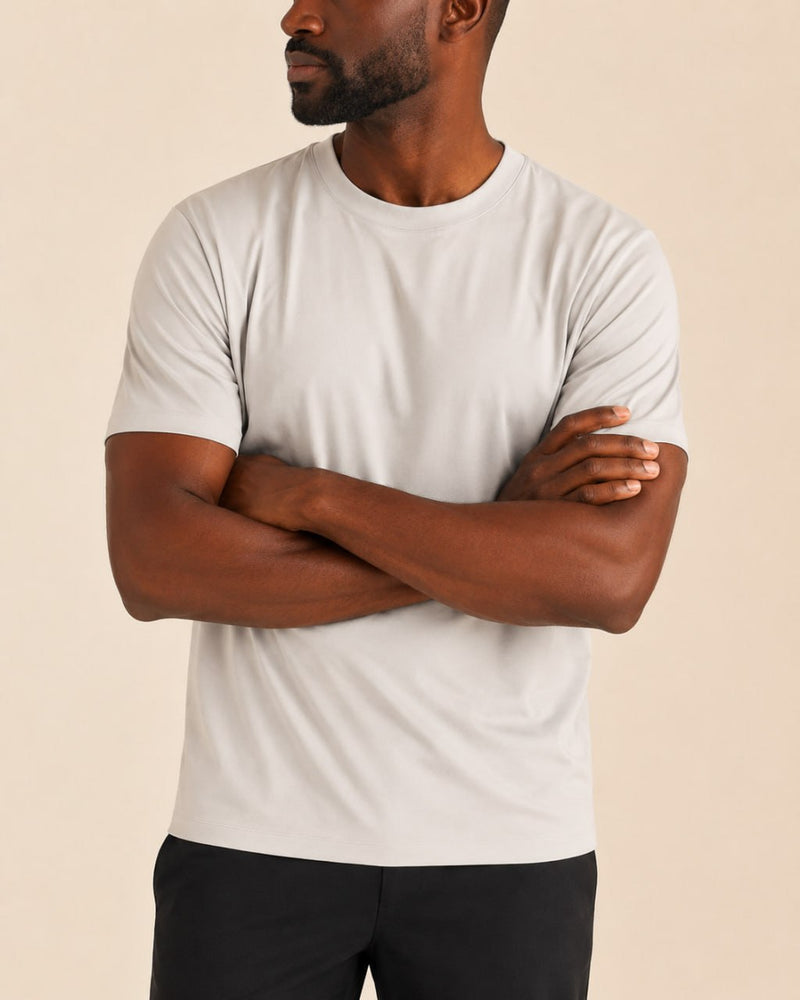 T-shirt homme col rond seconde peau polyvalent — core — coloris Gris clair