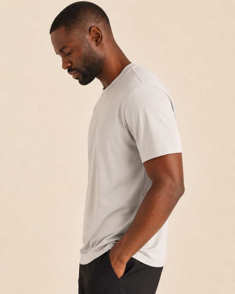 T-shirt homme col rond seconde peau polyvalent — core — coloris Gris clair