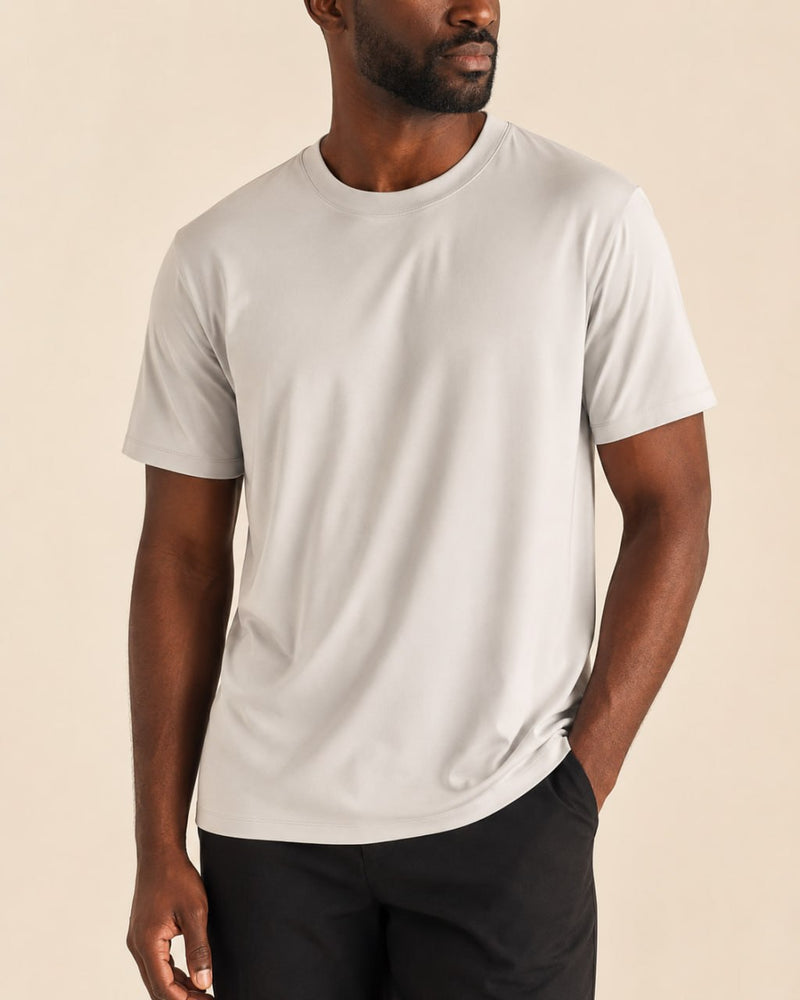 T-shirt homme col rond seconde peau polyvalent — core — coloris Gris clair