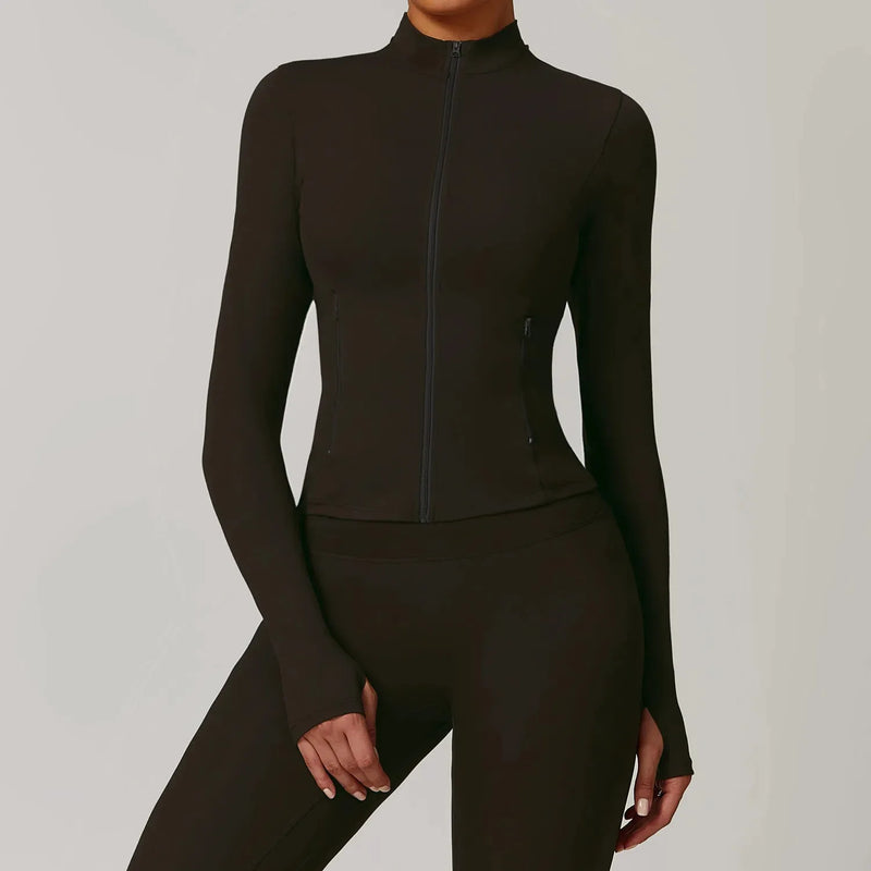 Veste femme cocooning zip frontal ajusté — pulse