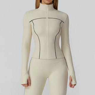 Veste femme yoga poches latérales respirant — flow