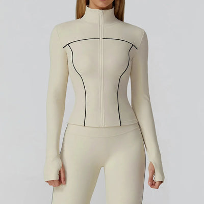Veste femme yoga poches latérales respirant — flow