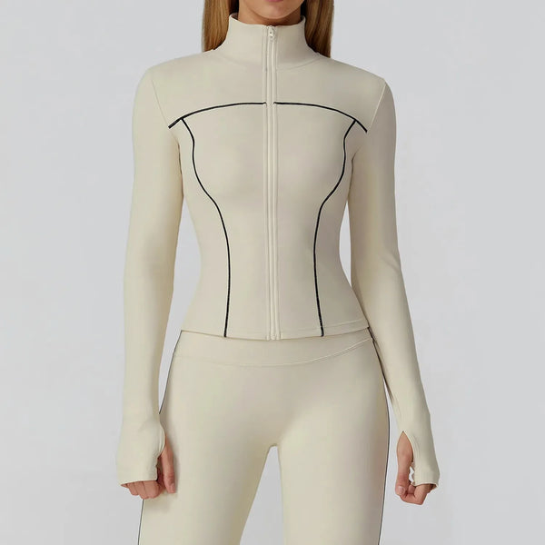 Veste femme yoga poches latérales respirant — flow