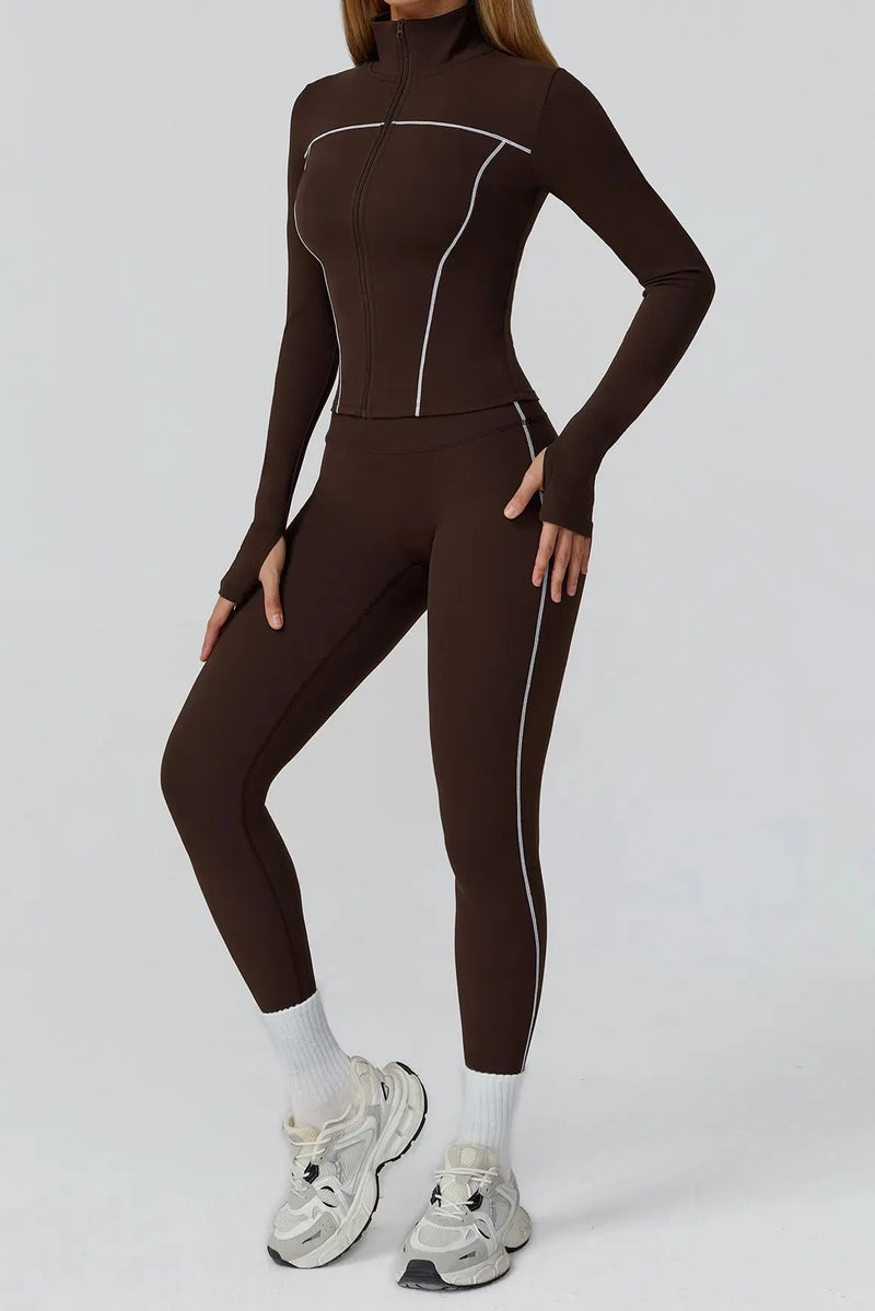 Veste femme yoga poches latérales respirant — flow