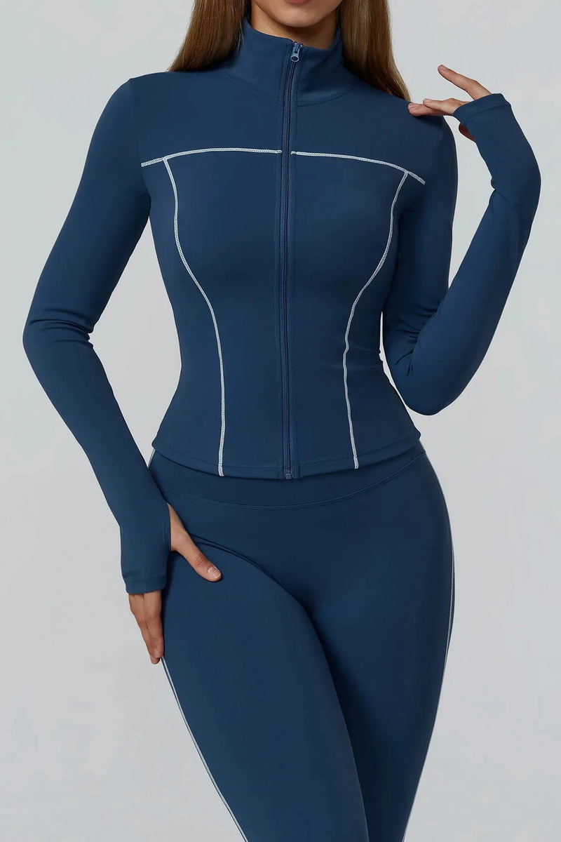 Veste femme yoga poches latérales respirant — flow